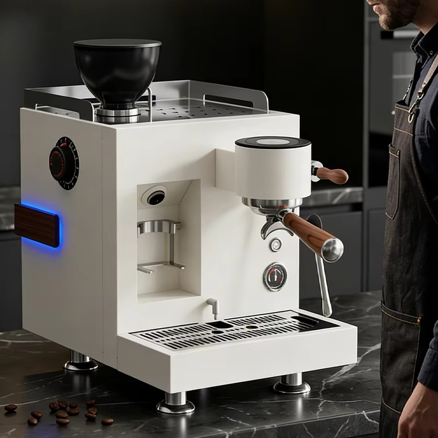 Coffee Grinder Burr Flat - Intelligente 64-mm-Flachmahlwerk-Kaffeemaschine mit integriertem Extraktor, halbautomatisch,